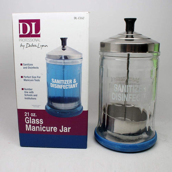 DL PRO Barber Salon Manicurist Tool Sanitizing Disinfecting Glass Jar SJ-DLC552