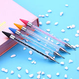 Vivid Nails Dual-Ended Nail Rhinestone Picker Wax Tip Pen Pick Up Applicator Dual Tips Dotting Pen Beads Gems Crystals Stud Manicure Nail Art Tool