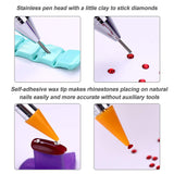 Vivid Nails Dual-Ended Nail Rhinestone Picker Wax Tip Pen Pick Up Applicator Dual Tips Dotting Pen Beads Gems Crystals Stud Manicure Nail Art Tool