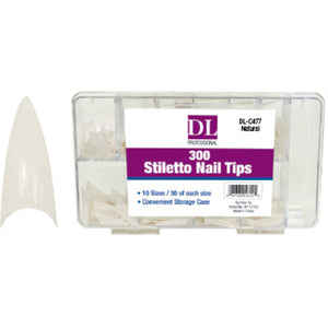 DL-C477 Stiletto Nail Tips - Natural 300 pc