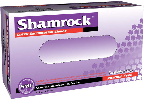 Shamrock Latex Medical Exam Gloves, Powder Free, Textured